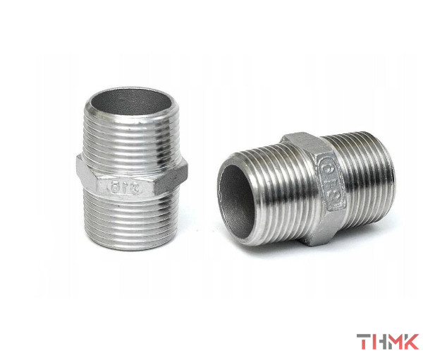 Ниппель переходной нержавеющий DN 15х10 1/2"-3/8" 21,3х17,2 мм AISI 304 двойной НР-НР купить в Улан-Удэ